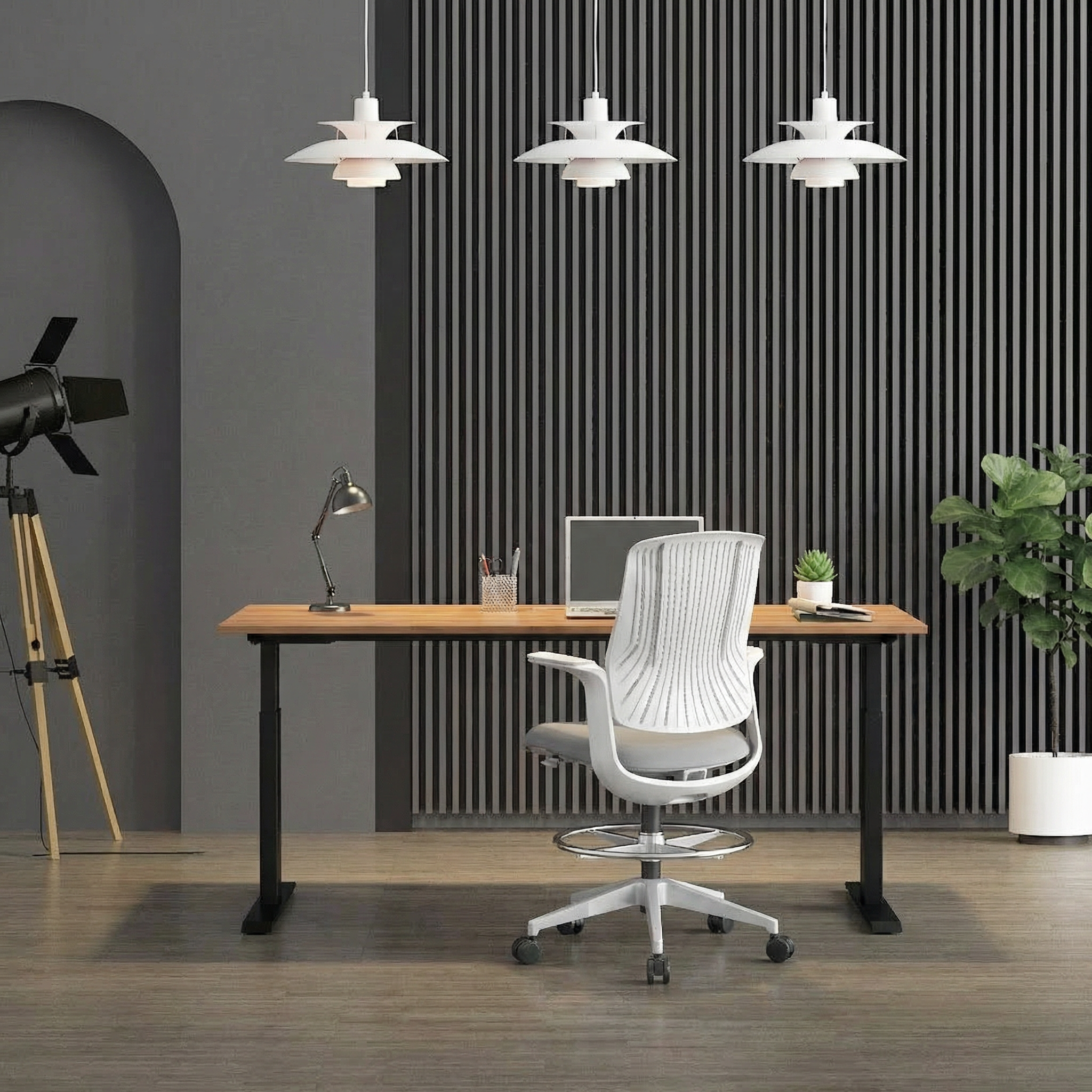 Electric Dual Motor Height Adjustable Standing Table (Black Frame)