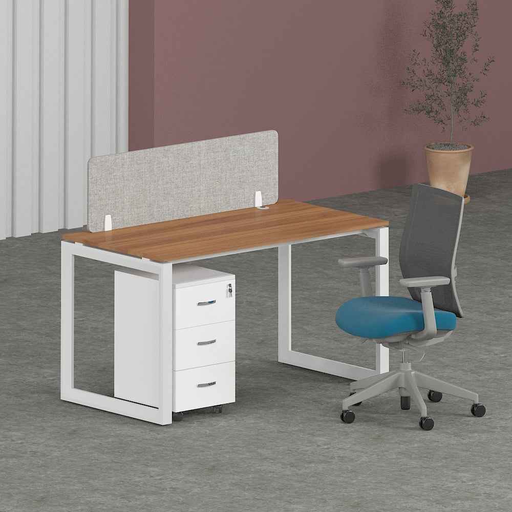 Solana Workstation In Loop Leg-Single Person (Straight Table)