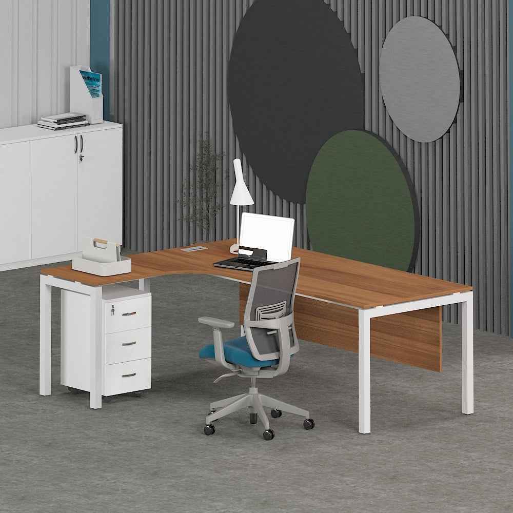 Matrix L-Shaped Executive Desk (Curve Table Top)