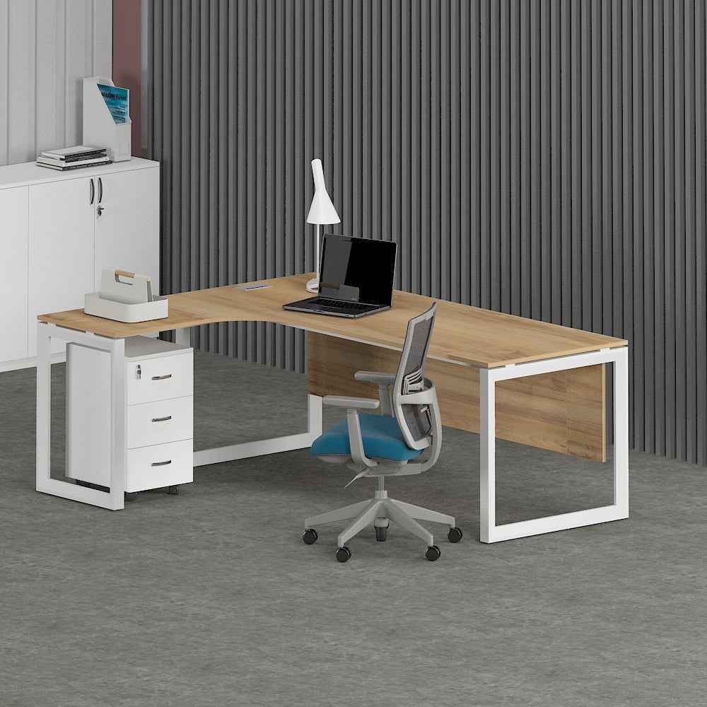 Solana L-Shaped Executive Desk (Curve Table Top)