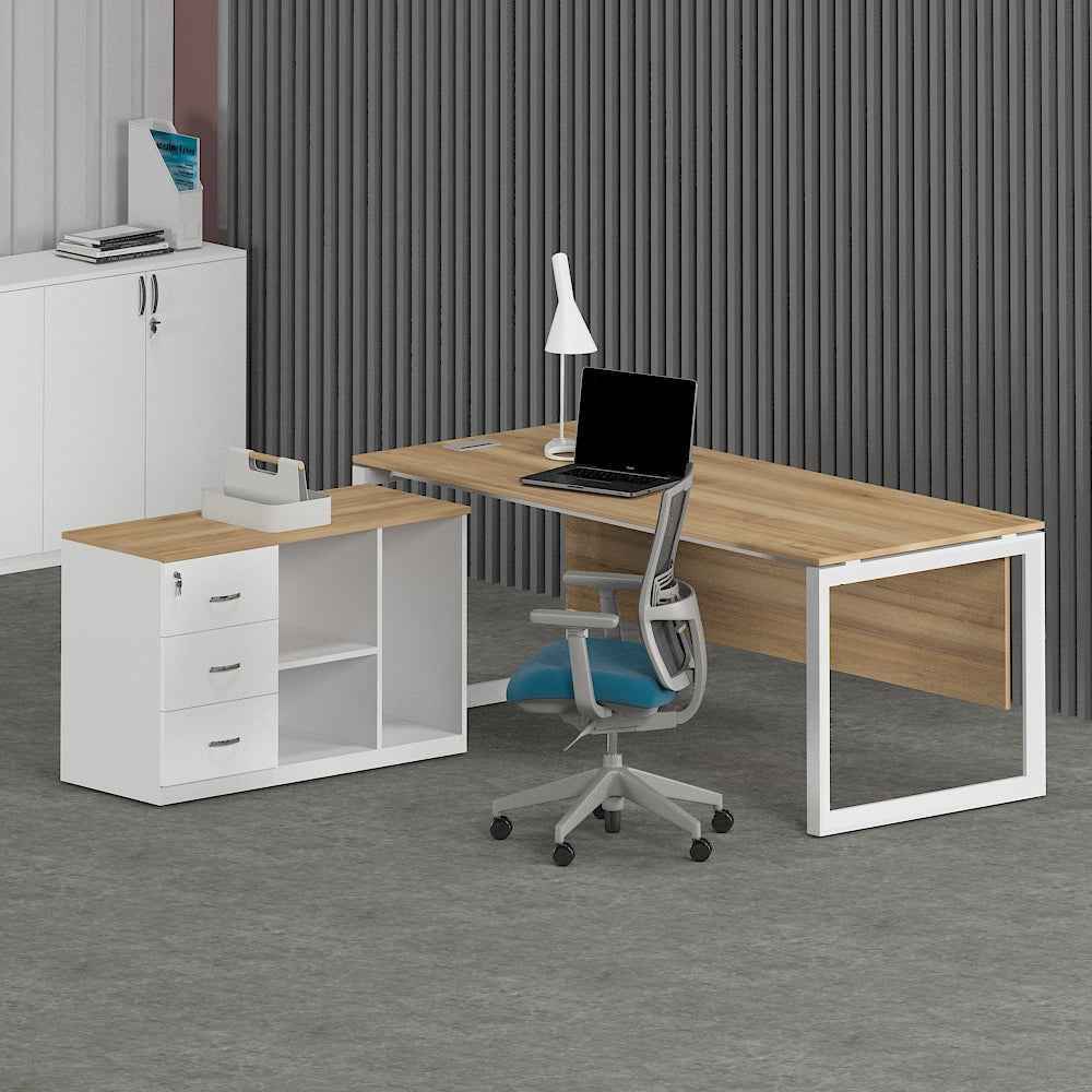 Solana Office Executive Desk (with Side Cabinet)