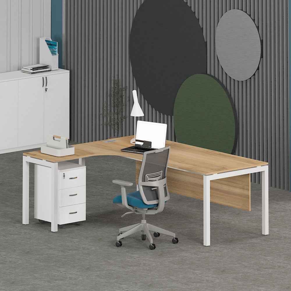 Matrix L-Shaped Executive Desk (Curve Table Top)