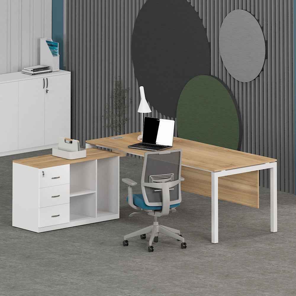 Matrix Office Executive Desk (with Side Cabinet)