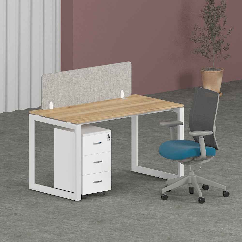 Solana Workstation In Loop Leg-Single Person (Straight Table)