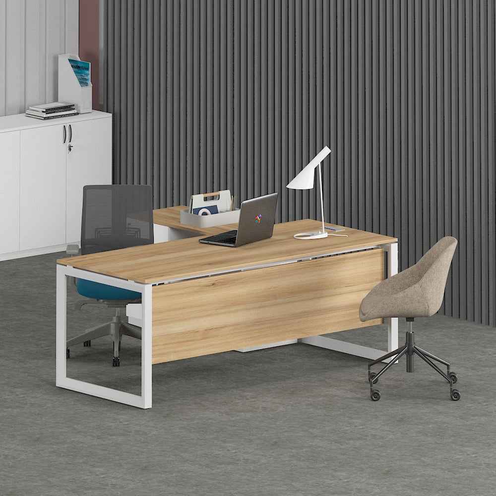 Solana Office Executive Desk (with Side Cabinet)