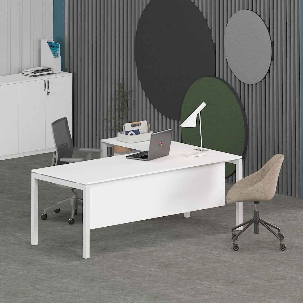 Matrix L-Shaped Executive Desk (Curve Table Top)