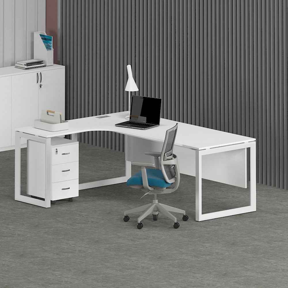 Solana L-Shaped Executive Desk (Curve Table Top)