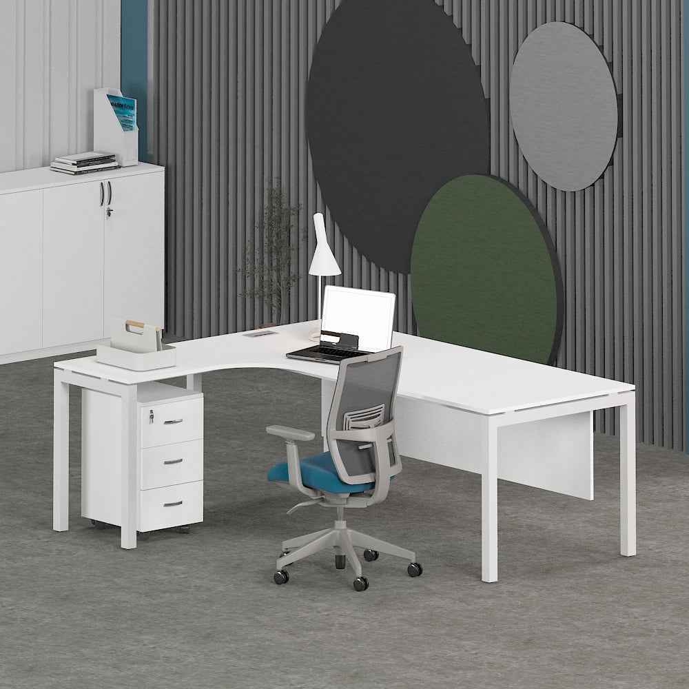 Matrix L-Shaped Executive Desk (Curve Table Top)
