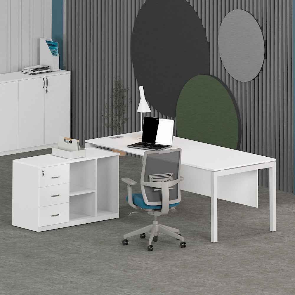 Matrix Office Executive Desk (with Side Cabinet)