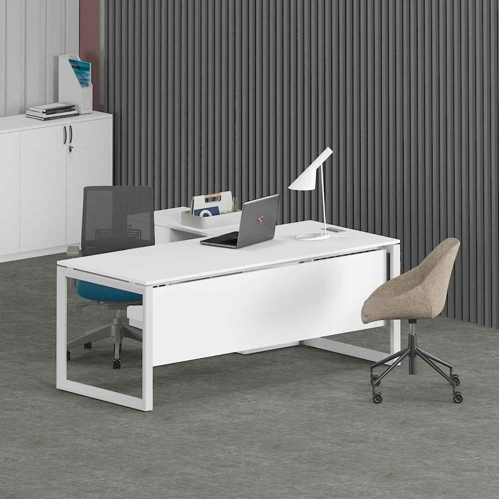 Solana Office Executive Desk (with Side Cabinet)