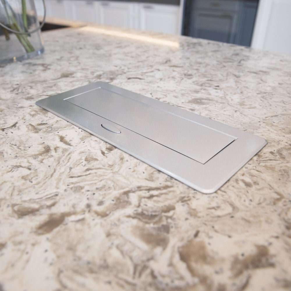 Table Top Rectangular Shape, Hydraulic Push to Open Socket, Silver